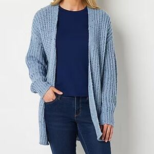 a.n.a. BLUE KNIT CARDIGAN NWT